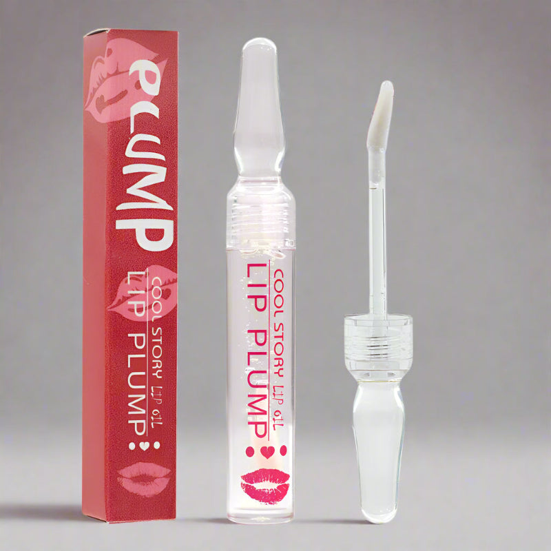 Lip plump product with applicator and gloss for everyday use